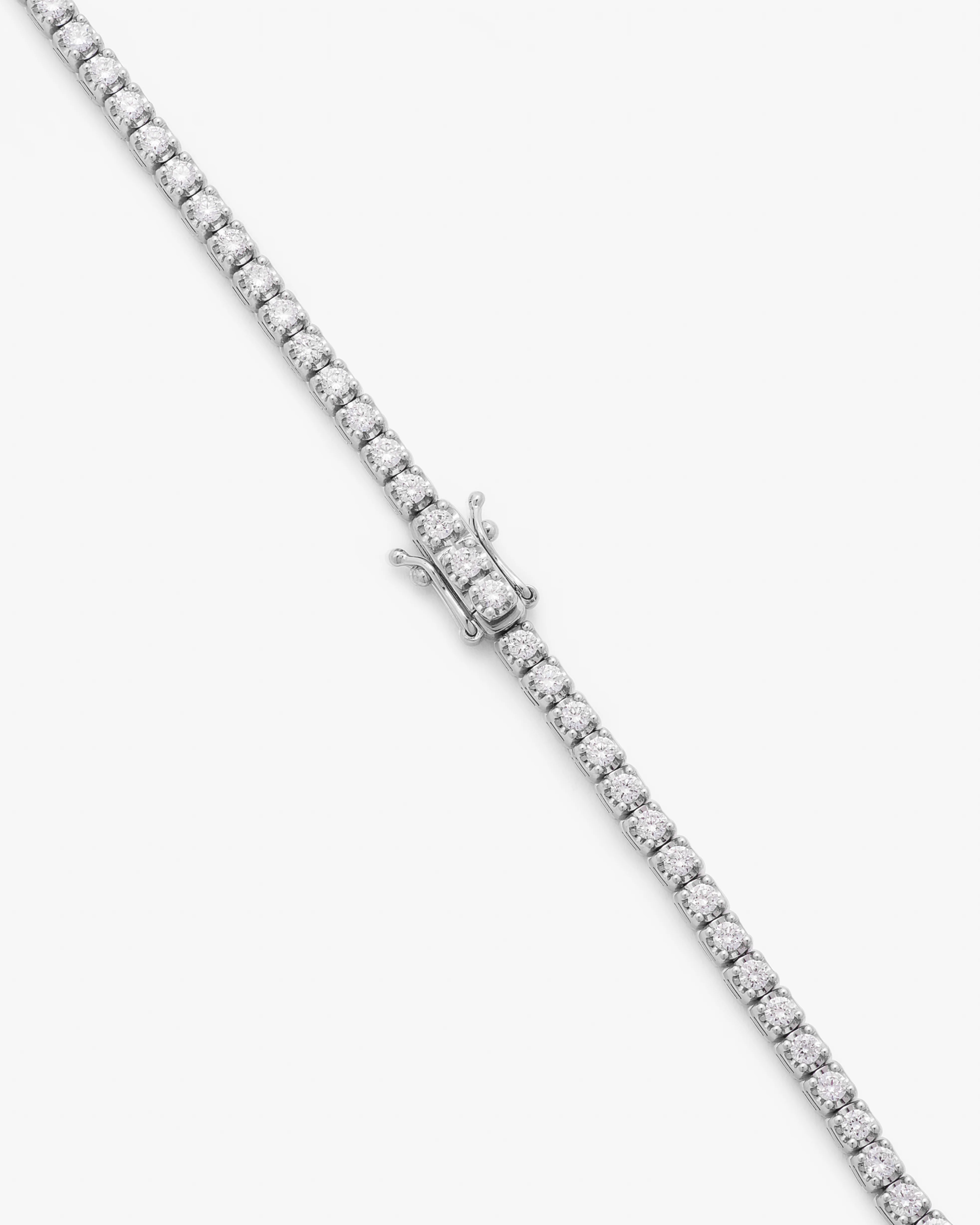 9K White Gold 5.0tdw Lab Diamond Tennis Necklace 42cm - Image 3