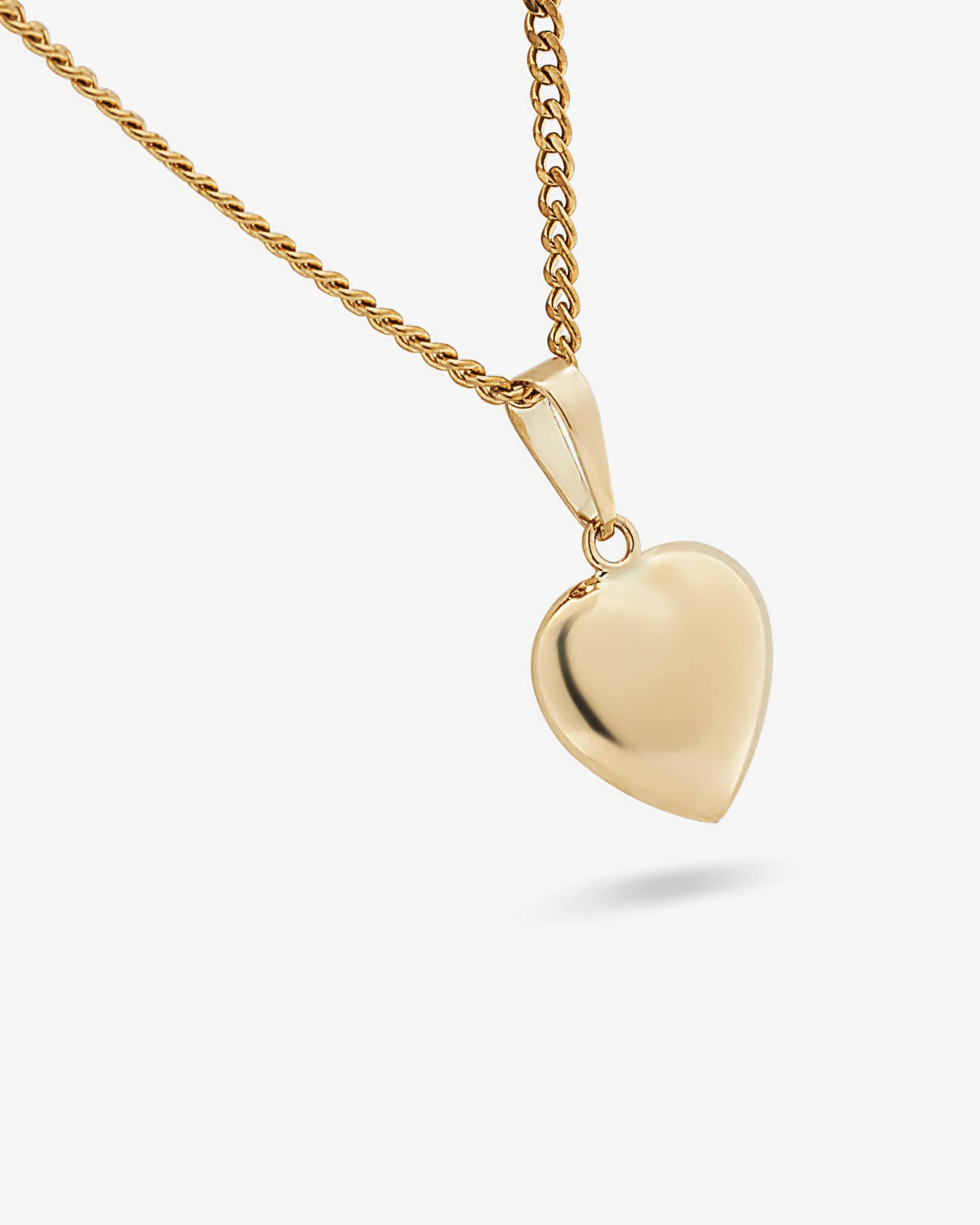 9K Yellow Gold Small Heart Pendant 9mm - Image 4
